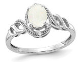 1/4 Carat (ctw) Natural Opal Ring in 10K White Gold